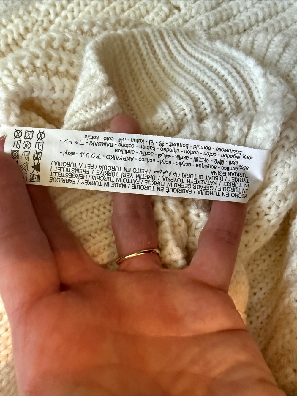 Bundle of 2-Cream Cable-Knit Button Cardigan Sweater -Light Blue Cable knit - Picture 11 of 11